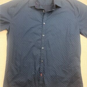Beverly Hills Polo Club Dark Blue Patterned Shirt